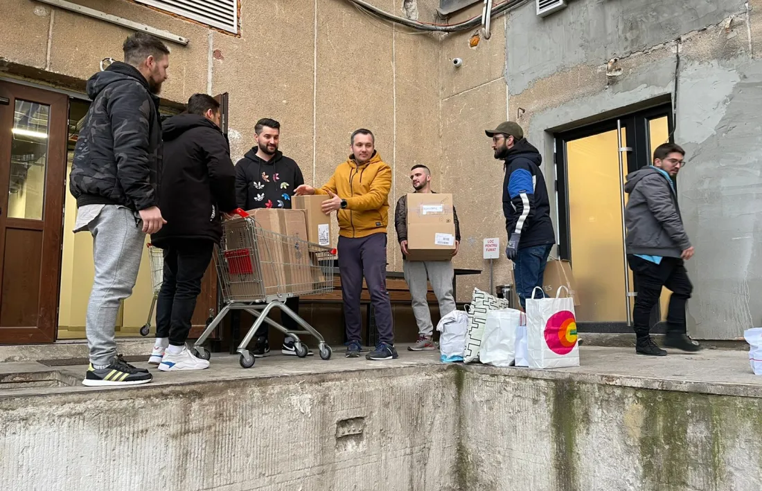 Un moment de la descàrrega a Romania.