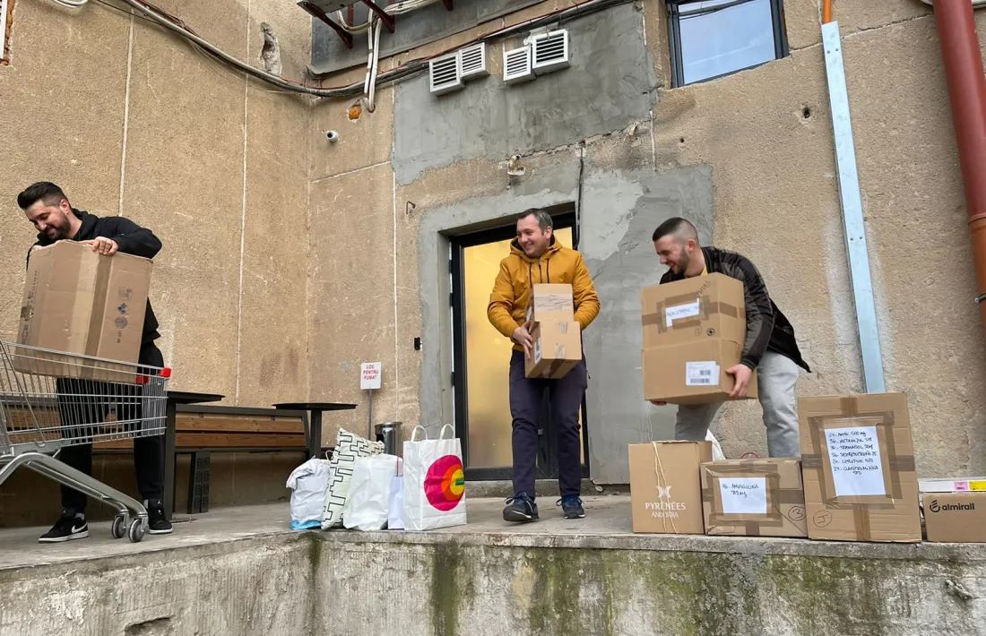 Un moment de la descàrrega a Romania.