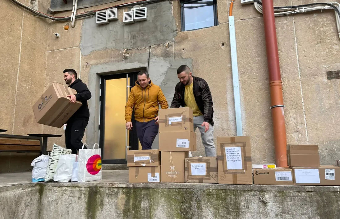 Un moment de la descàrrega a Romania.