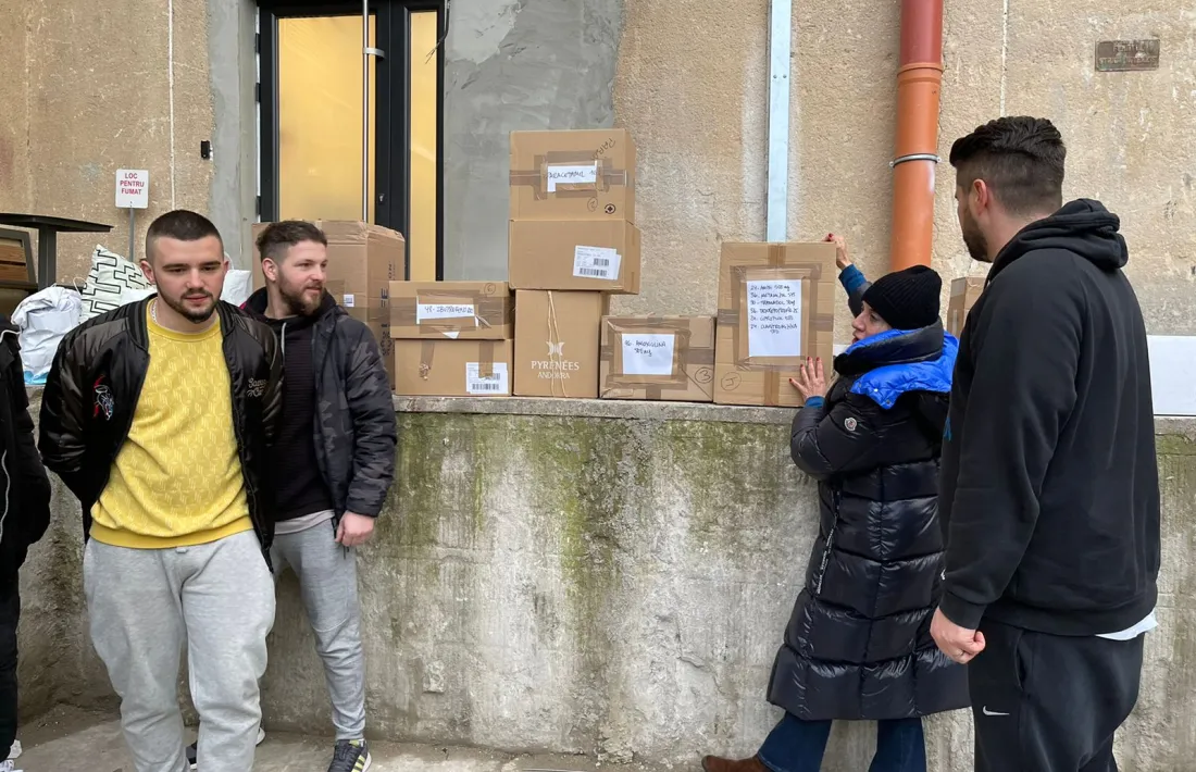 Un moment de la descàrrega a Romania.