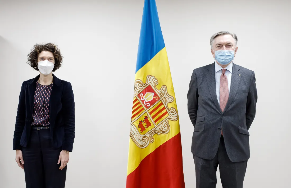 La ministra Maria Ubac amb Yuri Korchagin, ambaixador de la Federació de Rússia.