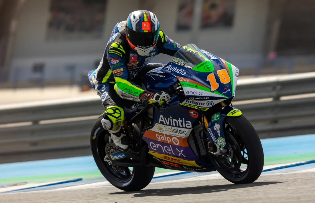 Xavi Cardelús, al circuit de Jerez en els entrenaments de la Copa del Món de MotoE.