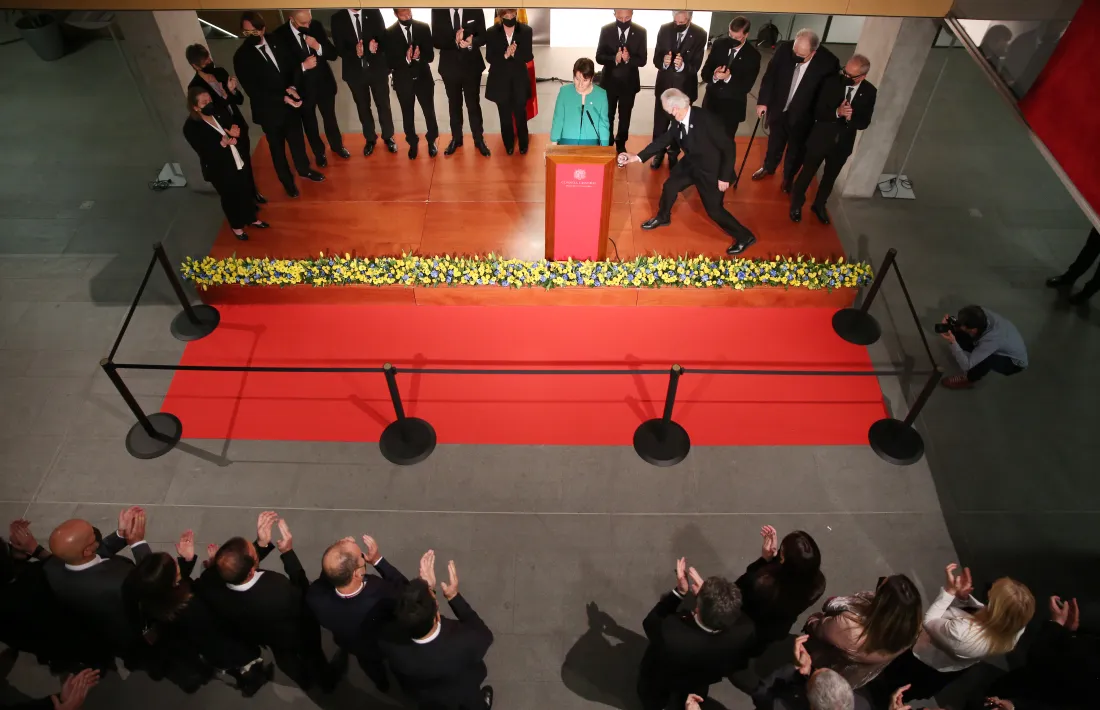 La síndica general, Roser Suñé, en un moment del seu discurs amb motiu de la commemoració del 29è aniversari de la Constitució.