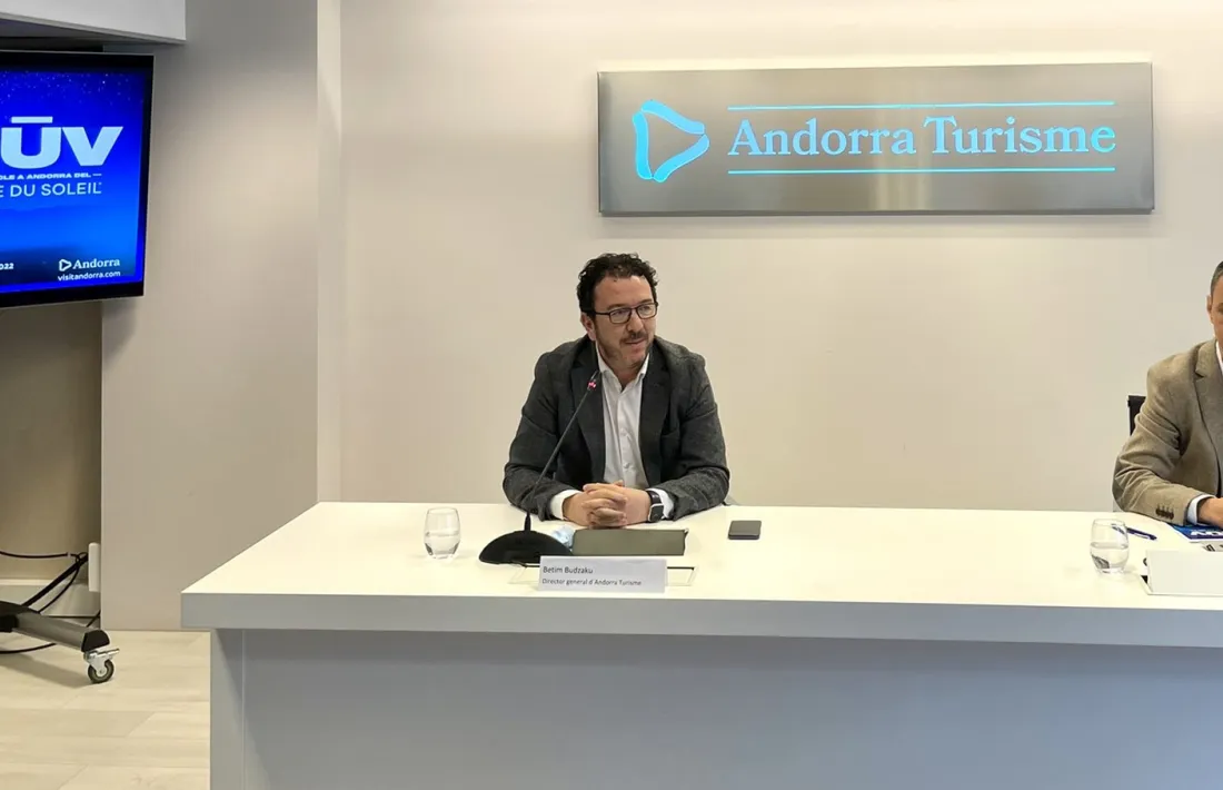 Betim Budzaku i Enric Torres en la roda de premsa d'aquest matí.