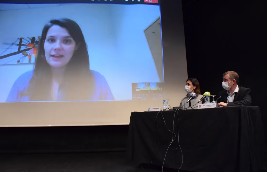 Un instant de la roda de premsa d'aquest matí.