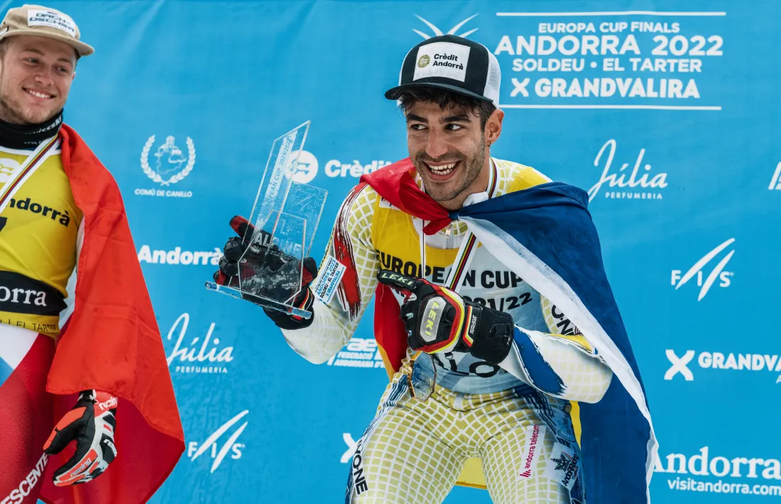 Joan Verdú, amb el títol de campió d'Europa de gegant.