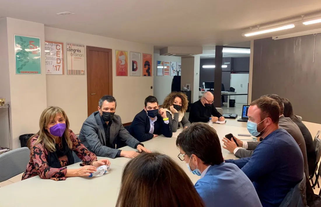 Un instant del comitè parroquial de Demòcrates, ahir al vespre.