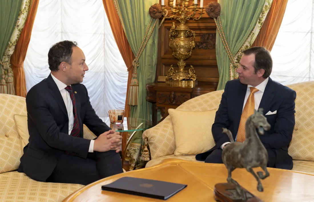 Espot durant la reunió amb el gran Duc hereu, Guillem de Luxemburg.