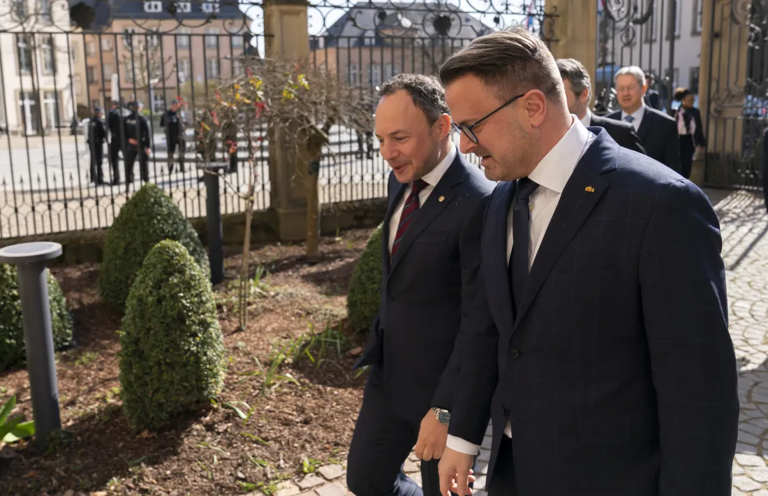 Xavier Espot i Xavier Bettel avui a Luxemburg.