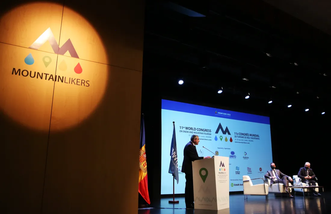 Un moment de la inauguració de l'11è Congrés Mundial de Turisme de Neu i Muntanya.