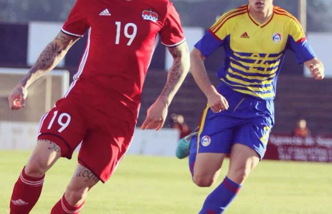 Kiko Pomares, en el seu debut amb l’absoluta al 2018 contra Liechtenstein.