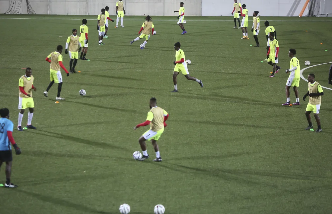 La selecció de Saint Kitts and Nevis es va entrenar ahir a l'Estadi Nacional.