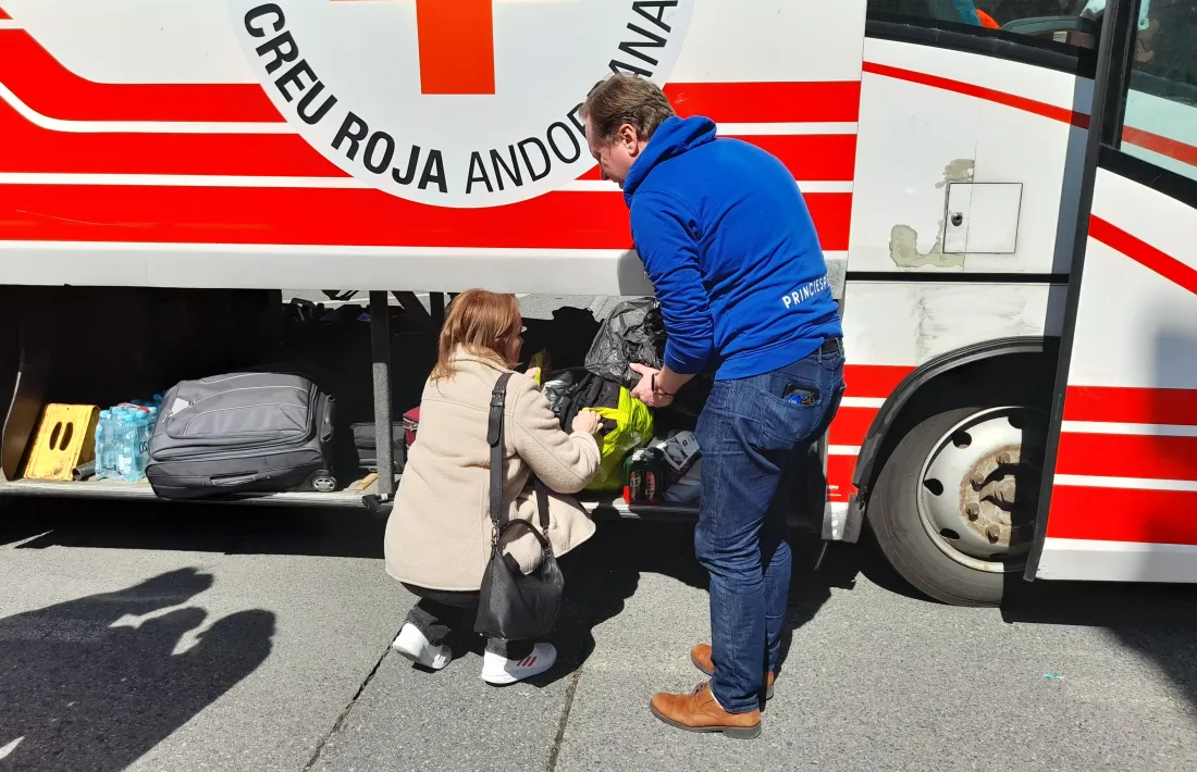 Arribada de refugiats ucraïnesos, la setmana passada.