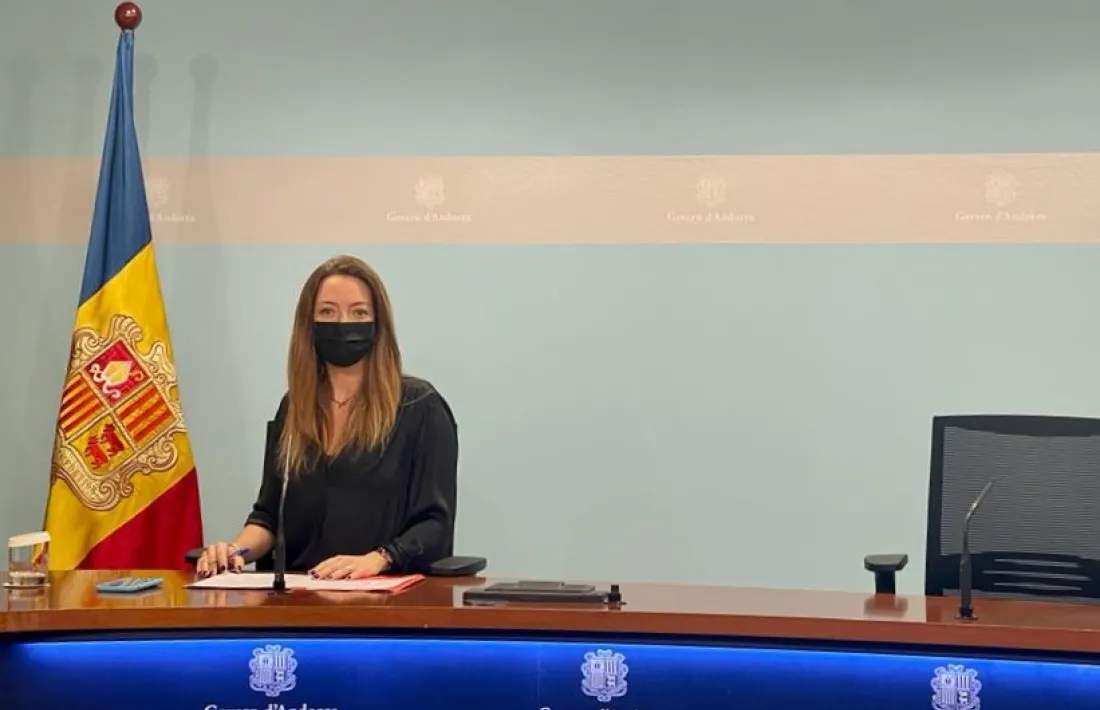 La secretària d'Estat de Salut, Helena Mas, en la roda de premsa d'aquesta tarda.