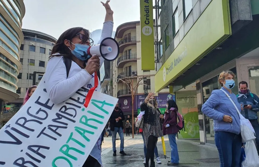 Cortés durant la darrera manifestació per reclamar la despenalització de l’avortament.