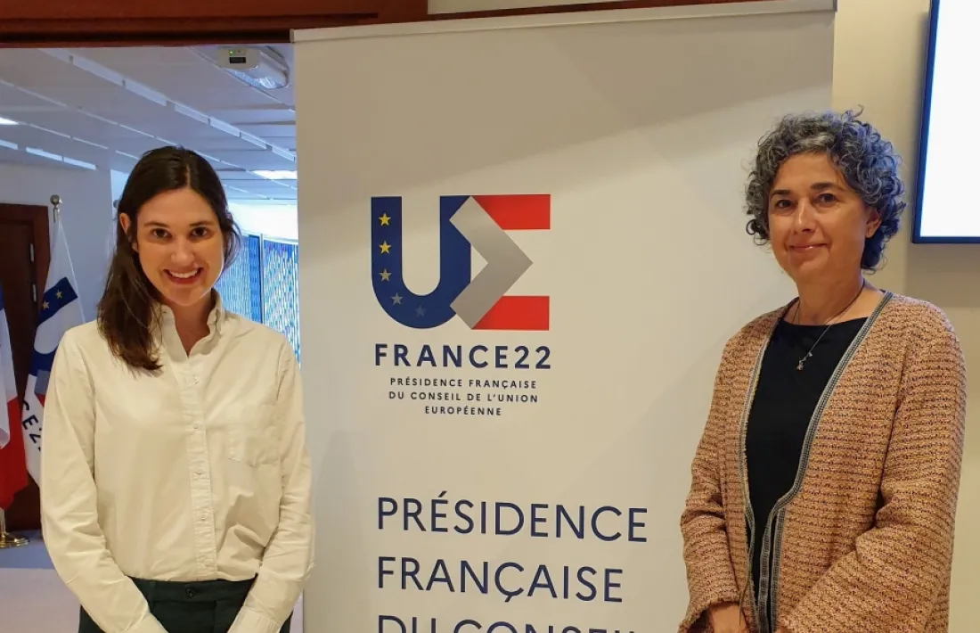 La trobada entre la representant de l'EFTA i l’ambaixadora d’Andorra i cap de missió a la UE, Ester Rabasa.