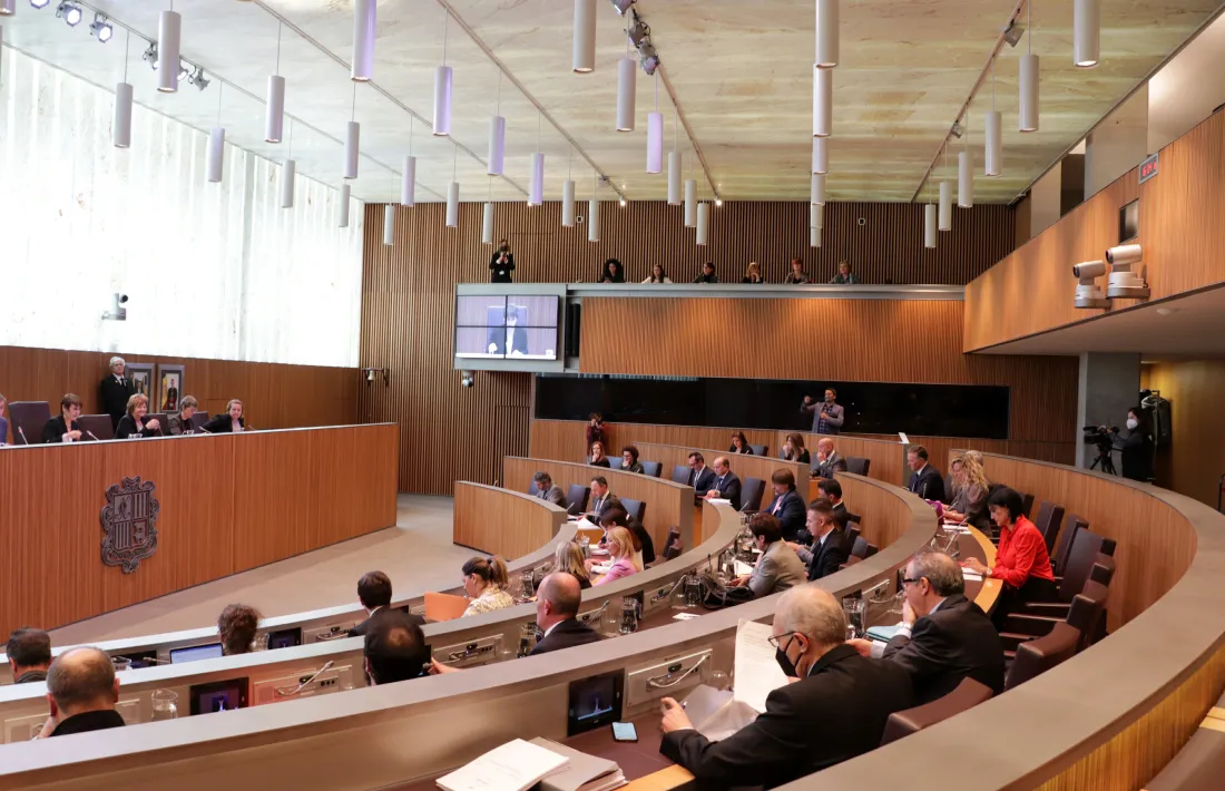 Un moment de la sessió del Consell General, avui.