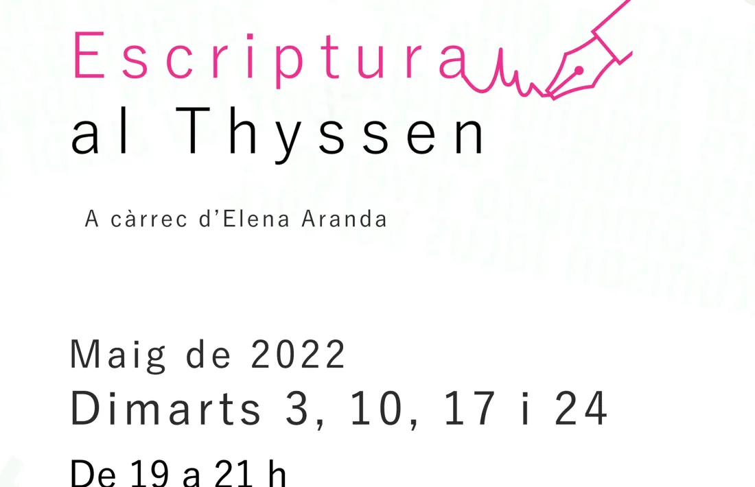 El cartell on s'informa del taller que es durà a terme al museu Carmen Thyssen.