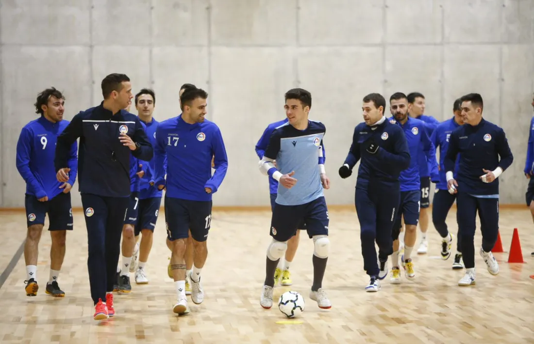 Els homes de Talín Puyaltó en un dels darrers entrenaments abans de marxar a Suècia.