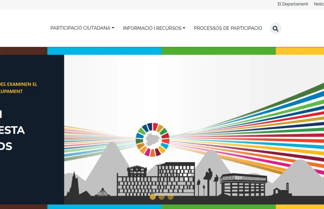 La pàgina web visc.ad on hi ha l'enquesta dels ODS.