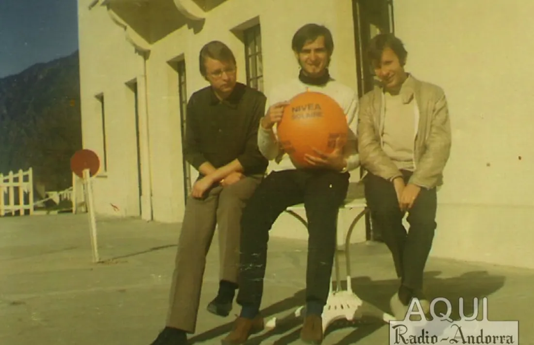 Imbach, a la dreta, amb José Ribes i Patrick Obrelli, el 1970 al Roc de les Anelletes.