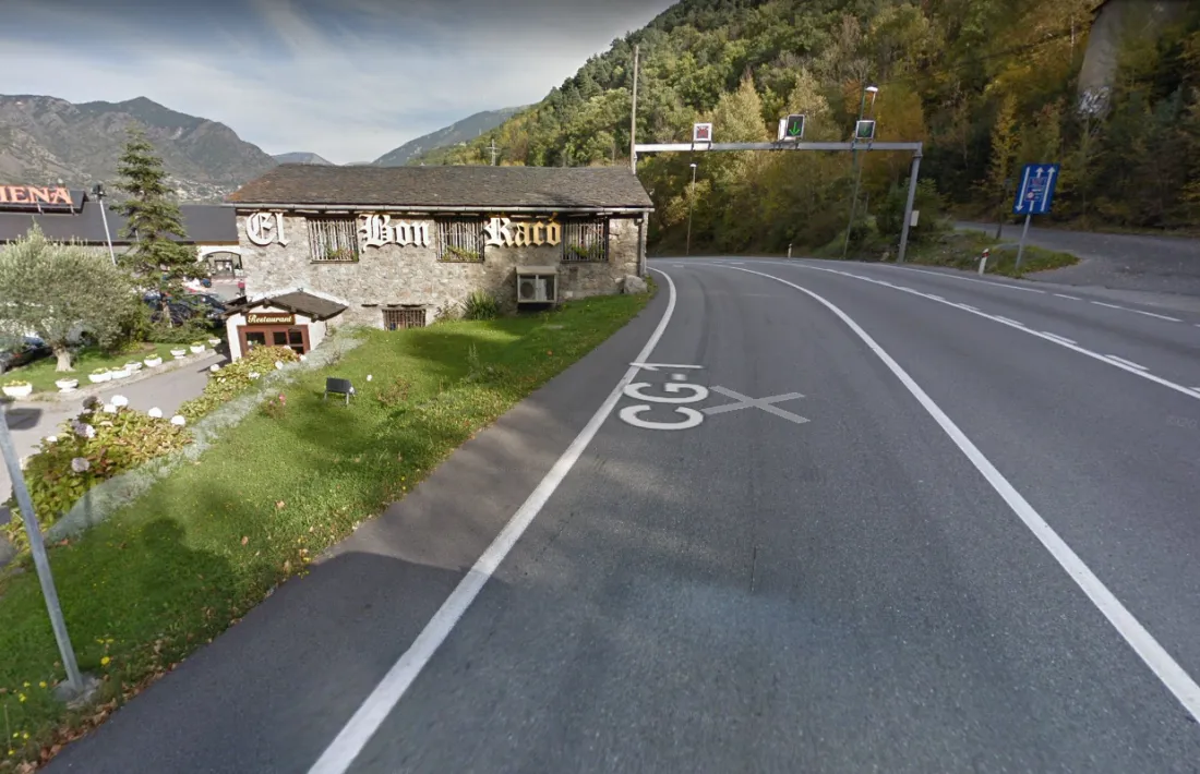 La CG1 a la zona del Bon Racó a Andorra la Vella.