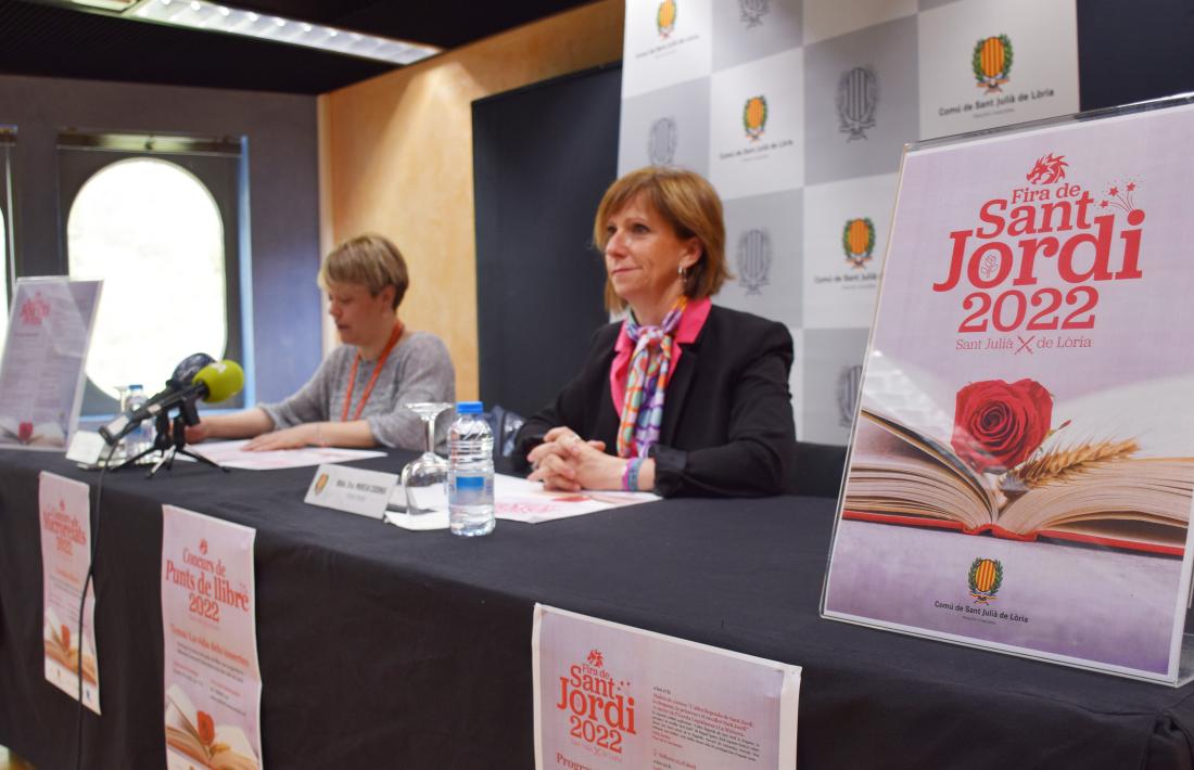 Un moment de la presentació de la fira de Sant Jordi, aquest matí.