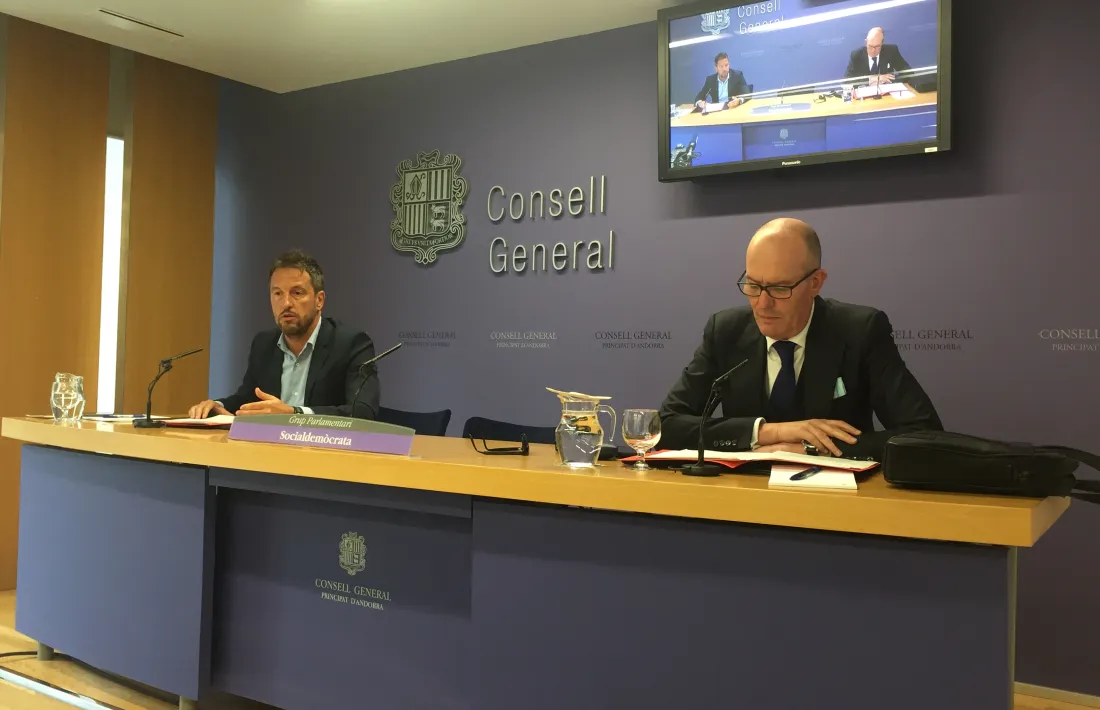 Pere López i Joaquim Miró en la roda de premsa d'aquest matí.