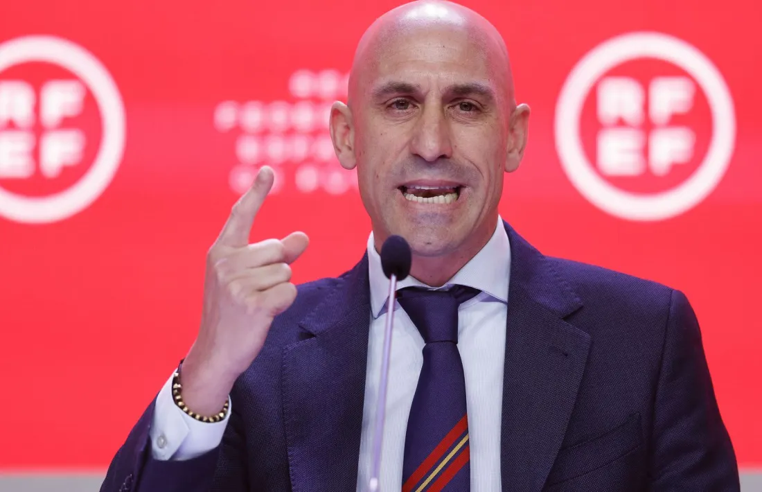 Luis Rubiales en la compareixença d’ahir.