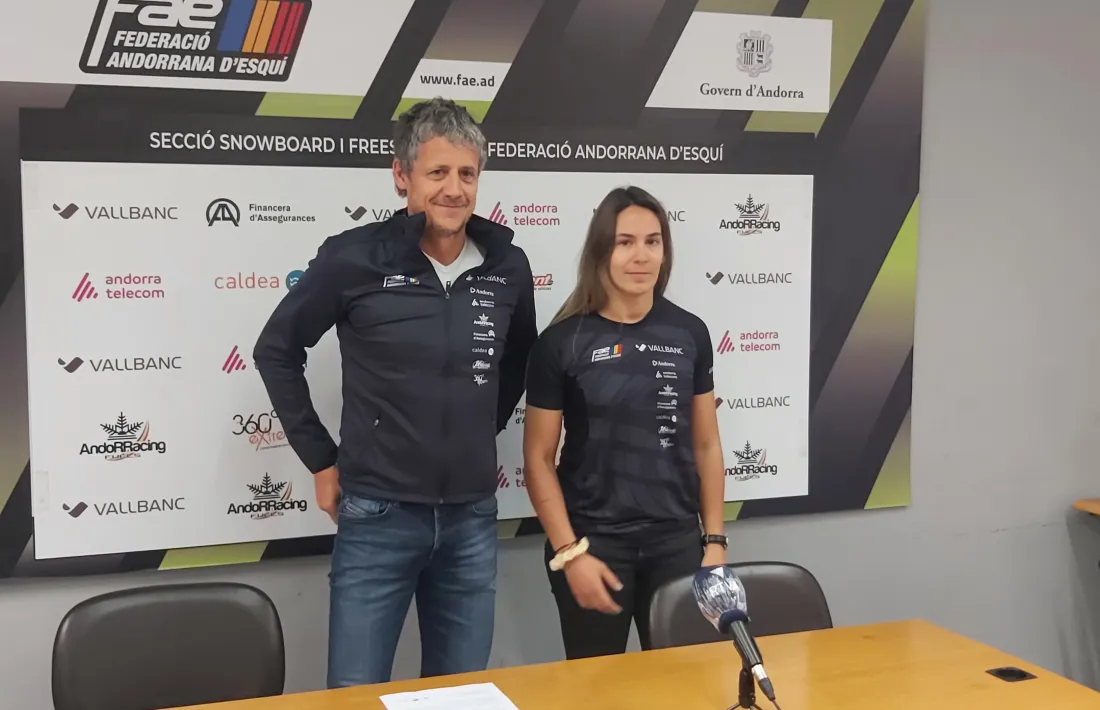 Carles Visa i Maeva Estevez van fer ahir balanç de la temporada a la seu de la FAE.