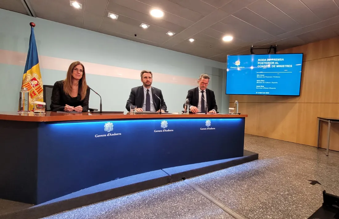 Un moment de la roda de premsa posterior al consell de ministres d'aquest dimecres.