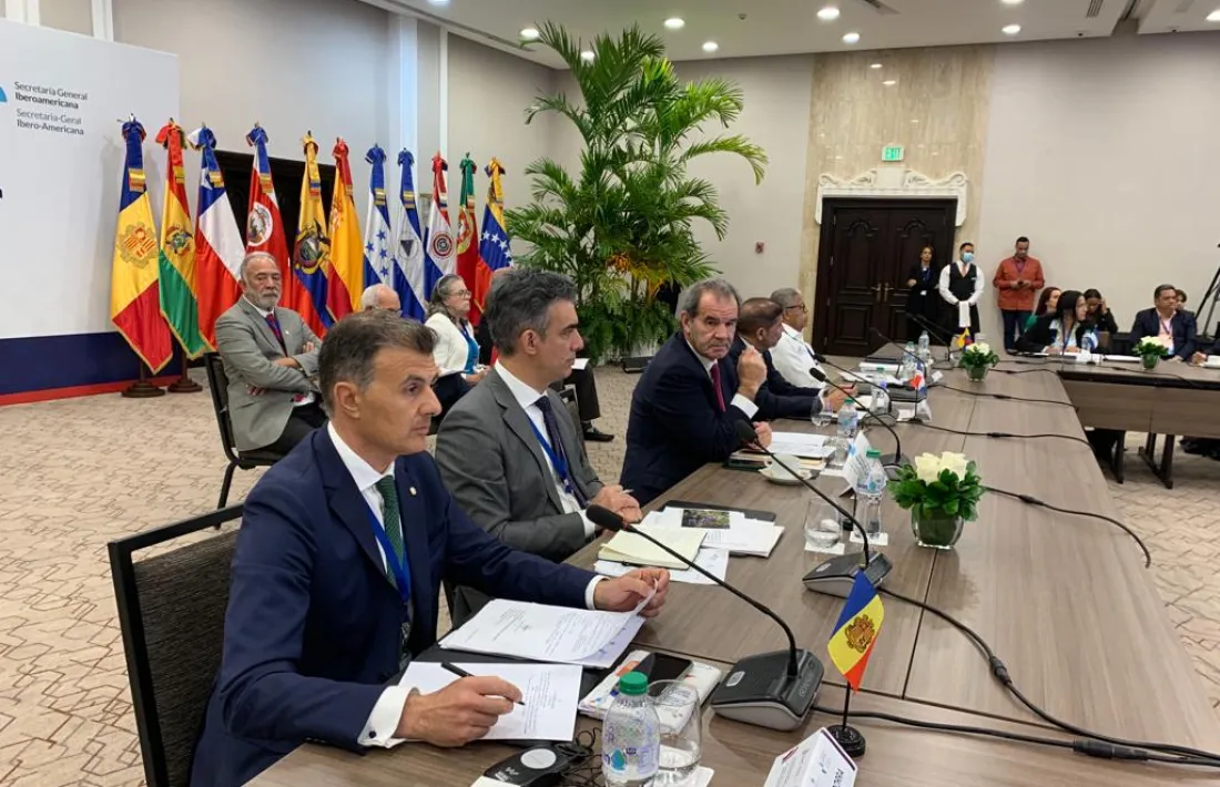 Un moment de la intervenció de Marc Rossell a Santo Domingo.