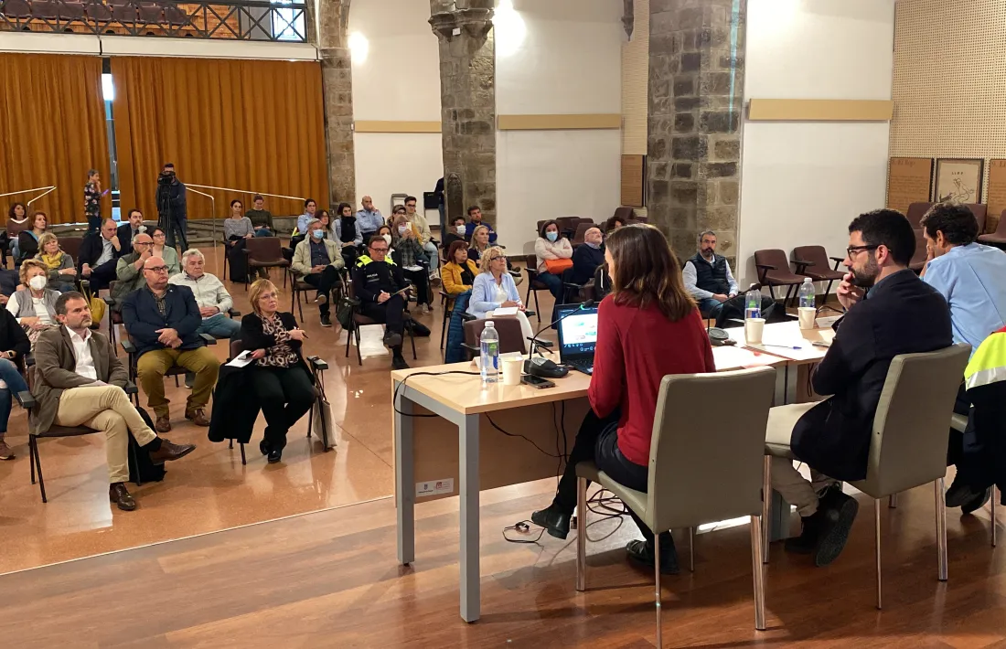 Imatge de la jornada que es va celebrar ahir a la sala Sant Domènec de la Seu, amb representants dels ajuntaments pirinencs i tècnics d’ens relacionats amb els joves.