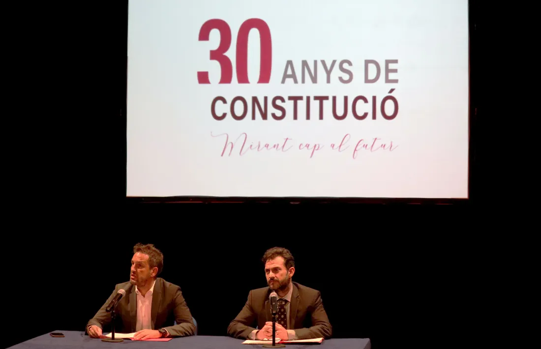 Un instaant de la presentació del projecte '30 anys de Constitució: Mirant cap al futur'.