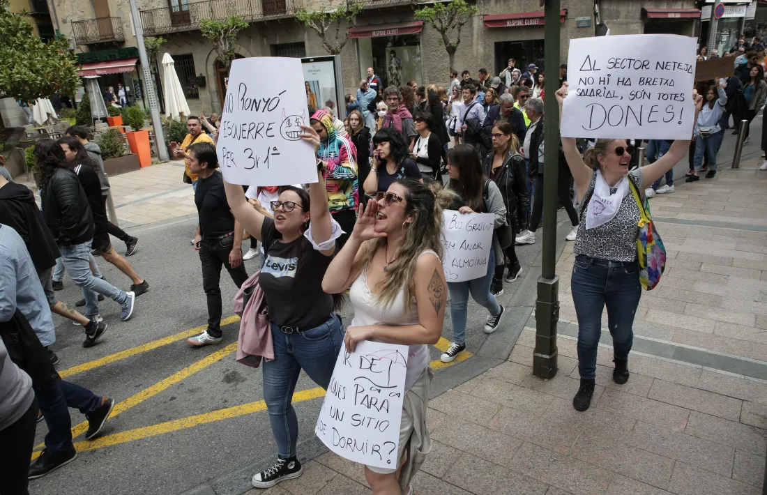 Un moment de la manifestació, aquest matí.