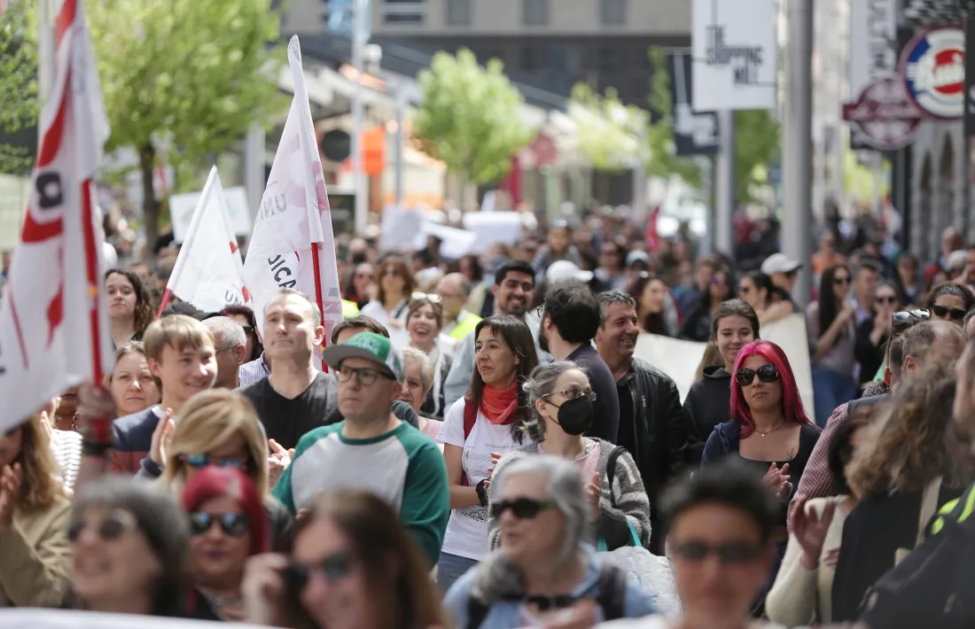 Un moment de la manifestació, aquest matí.