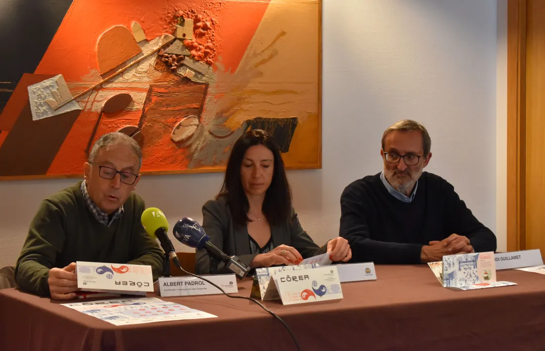 Eva Choy, Albert Padrol i Jordi Guillamet en la presentació del cicle.