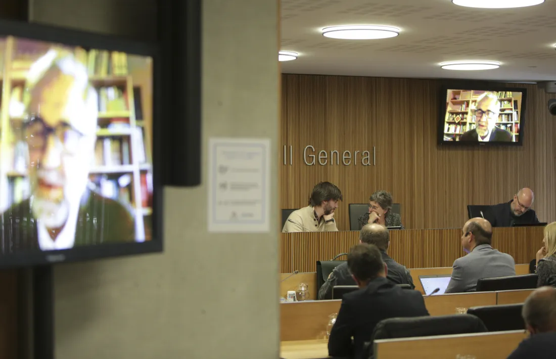 Un instant de la comissió per a la sosteniblitat de les pensions, ahir.