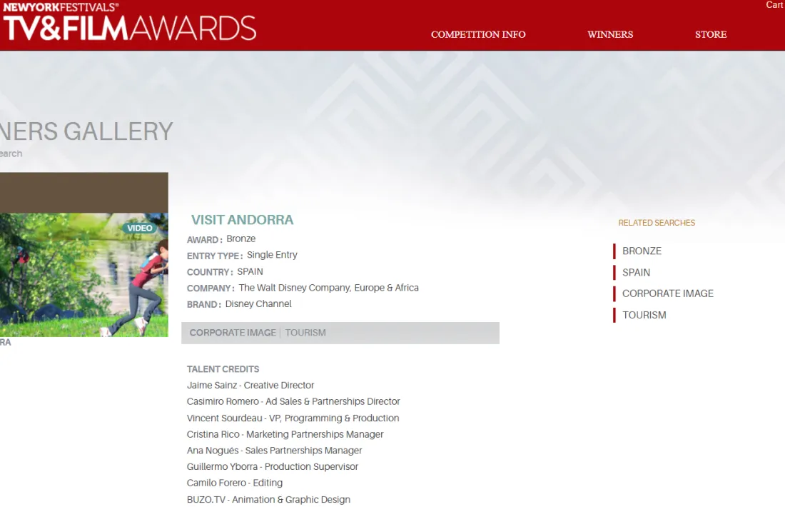 La peça creativa d’Andorra ha competit en la categoria de turisme amb altres 19 peces d'altres països del món.