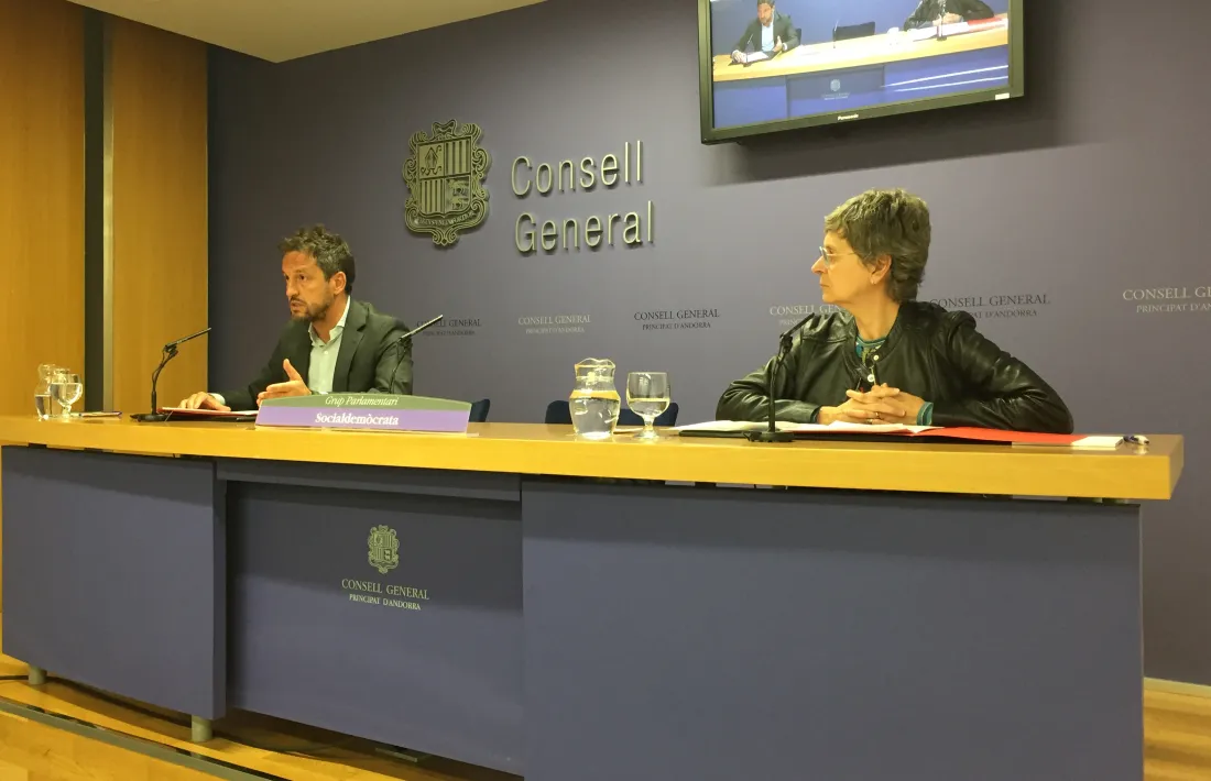 Pere López i Susanna Vela en la roda de premsa d'aquest matí.