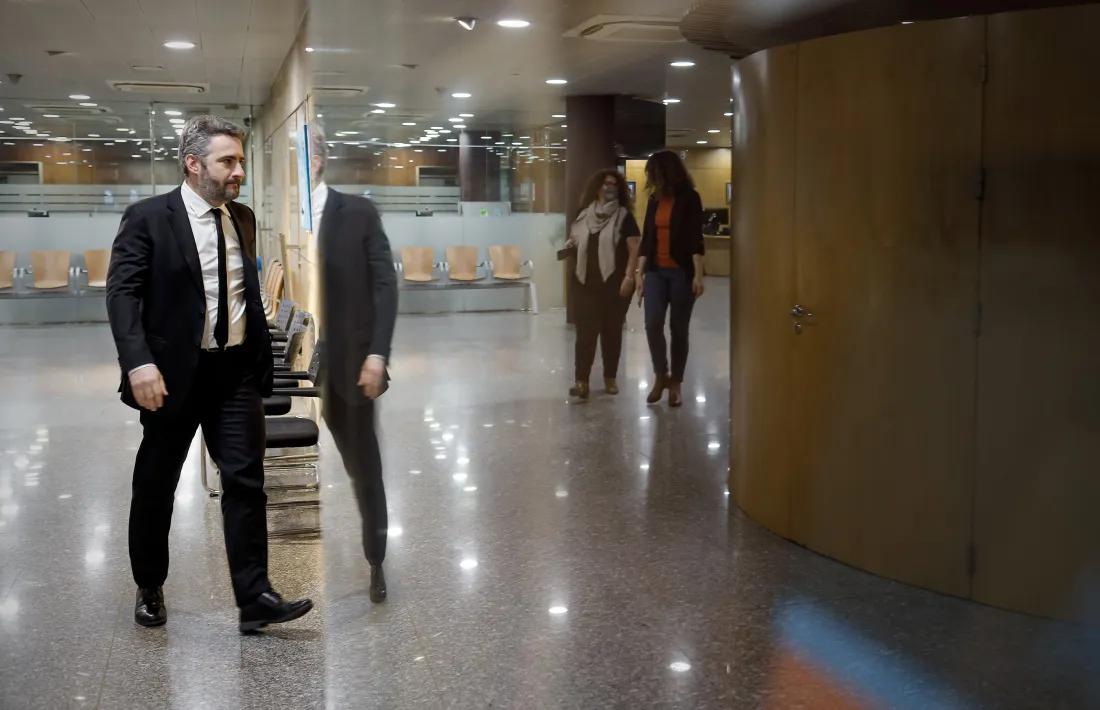 El ministre de Finances i portaveu, Eric Jover, moments abans de la roda de premsa posterior al consell de ministres d’aquesta tarda.