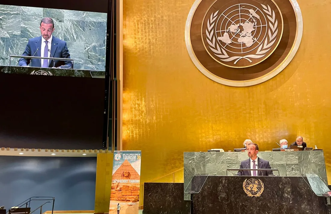 El ministre Torres durant la seva intervenció.