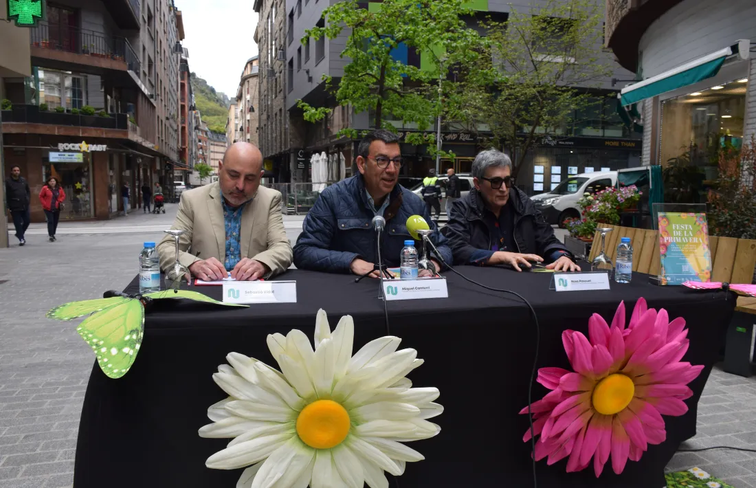 Vidal, Canturri i Pascuet en la presentació de la festa, avui.
