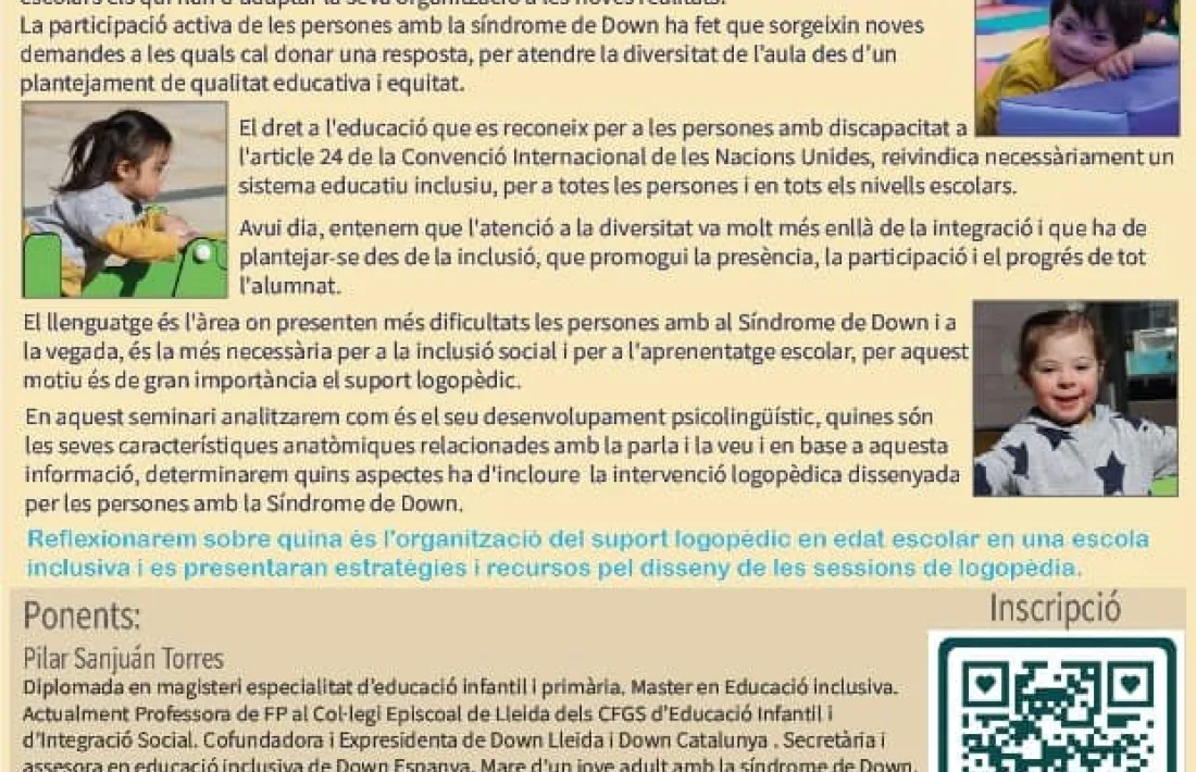 L'Associació Down Lleida impartirà la formació.