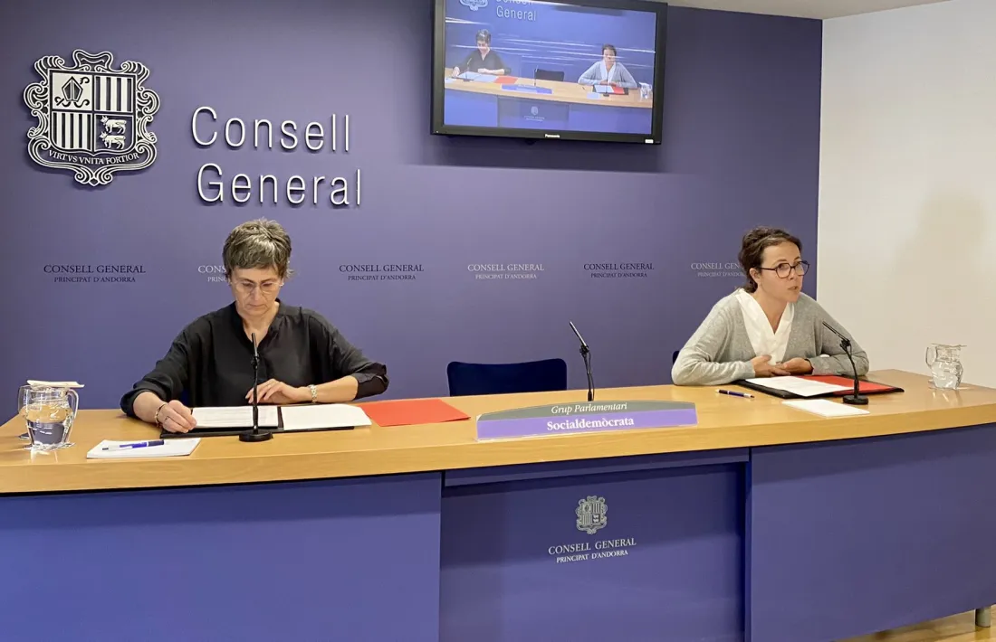 Susanna Vela i Judith Salazar van presentar ahir la proposició de llei.