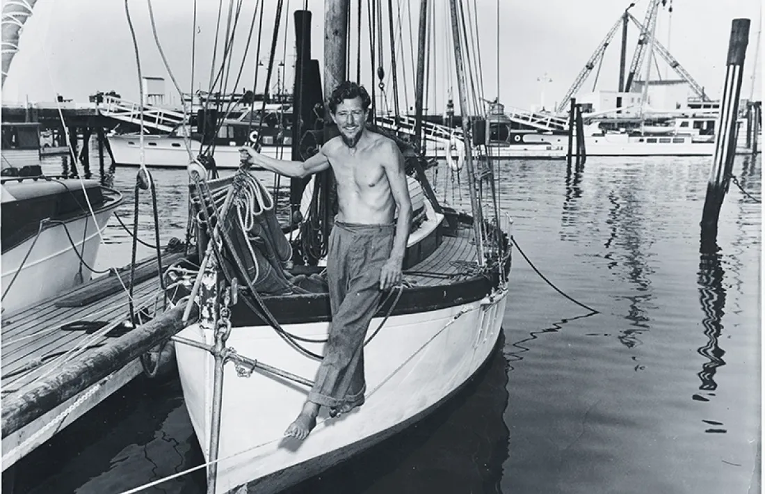 Allcard, a bord del ‘Temptress’, el quetx amb què va protagonitzar la proesa transatlàntica. 