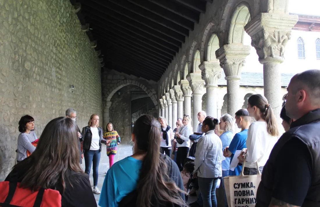 Al claustre de la catedral, un dels punts de la ciutat que van conèixer. 