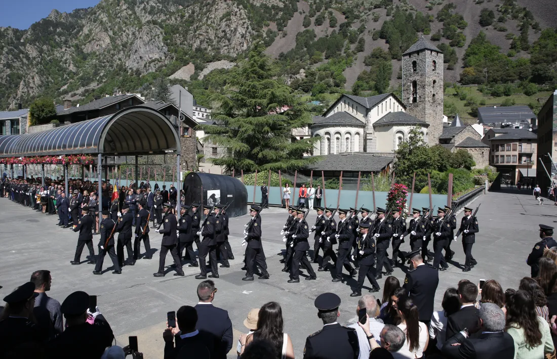 Un moment de la celebració de la patrona de la policia, aquest matí.