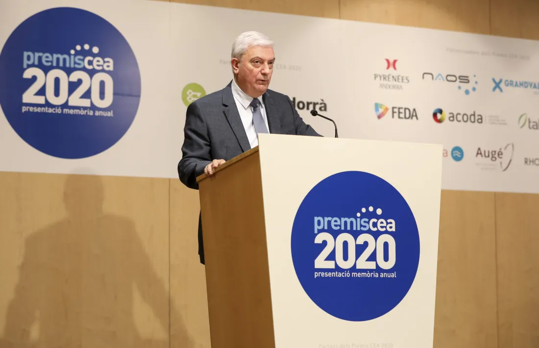 El president de la CEA, Gerard Cadena, en l'acte de lliurament dels Premis CEA 2020.
