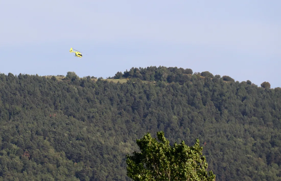 L’helicòpter, en la intervenció real que va haver de realitzar i que va causar l’ajornament de l’acte protocolari.